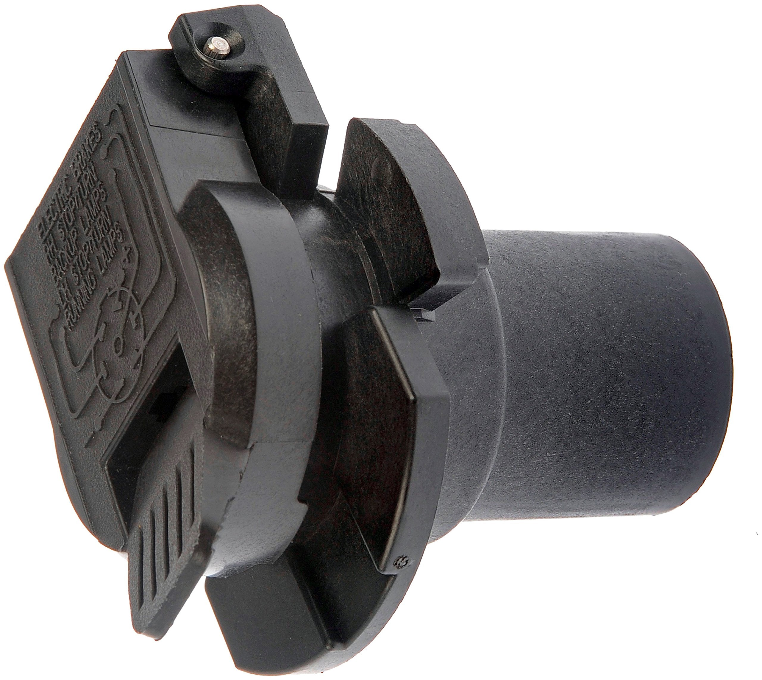 Dorman front view of trailer hitch connector showing shape and pins for confident fit