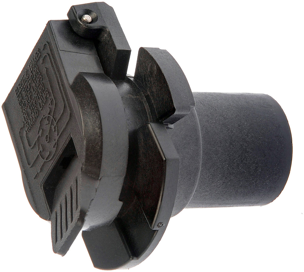 Dorman front view of trailer hitch connector showing shape and pins for confident fit