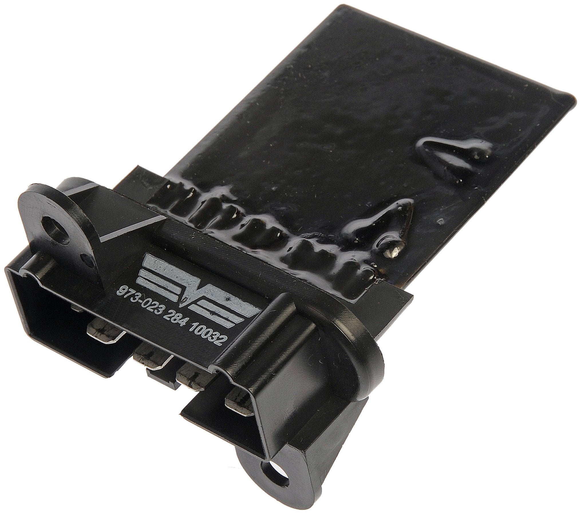 Dorman 973-025 front view showing compact resistor housing and easy fit