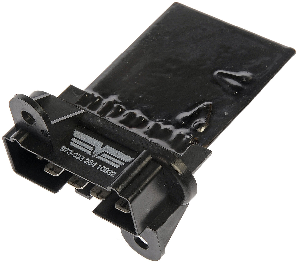 Dorman 973-025 front view showing compact resistor housing and easy fit