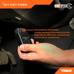 Dorman branded remote button close-up highlighting tactile controls and reliable operation