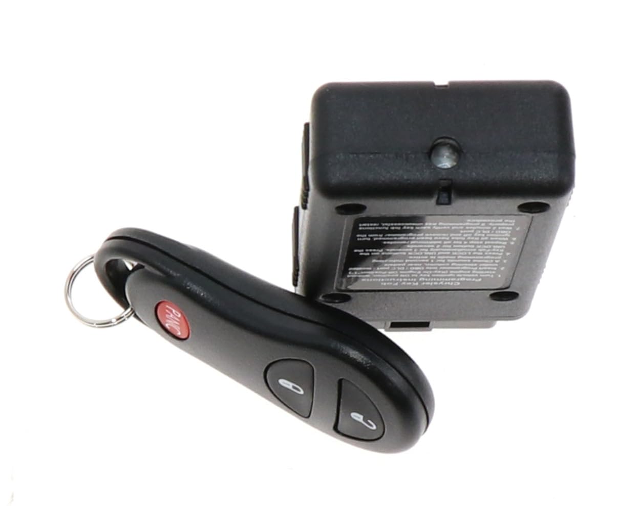 Dorman 99164 button close-up showing tactile lock unlock panic controls