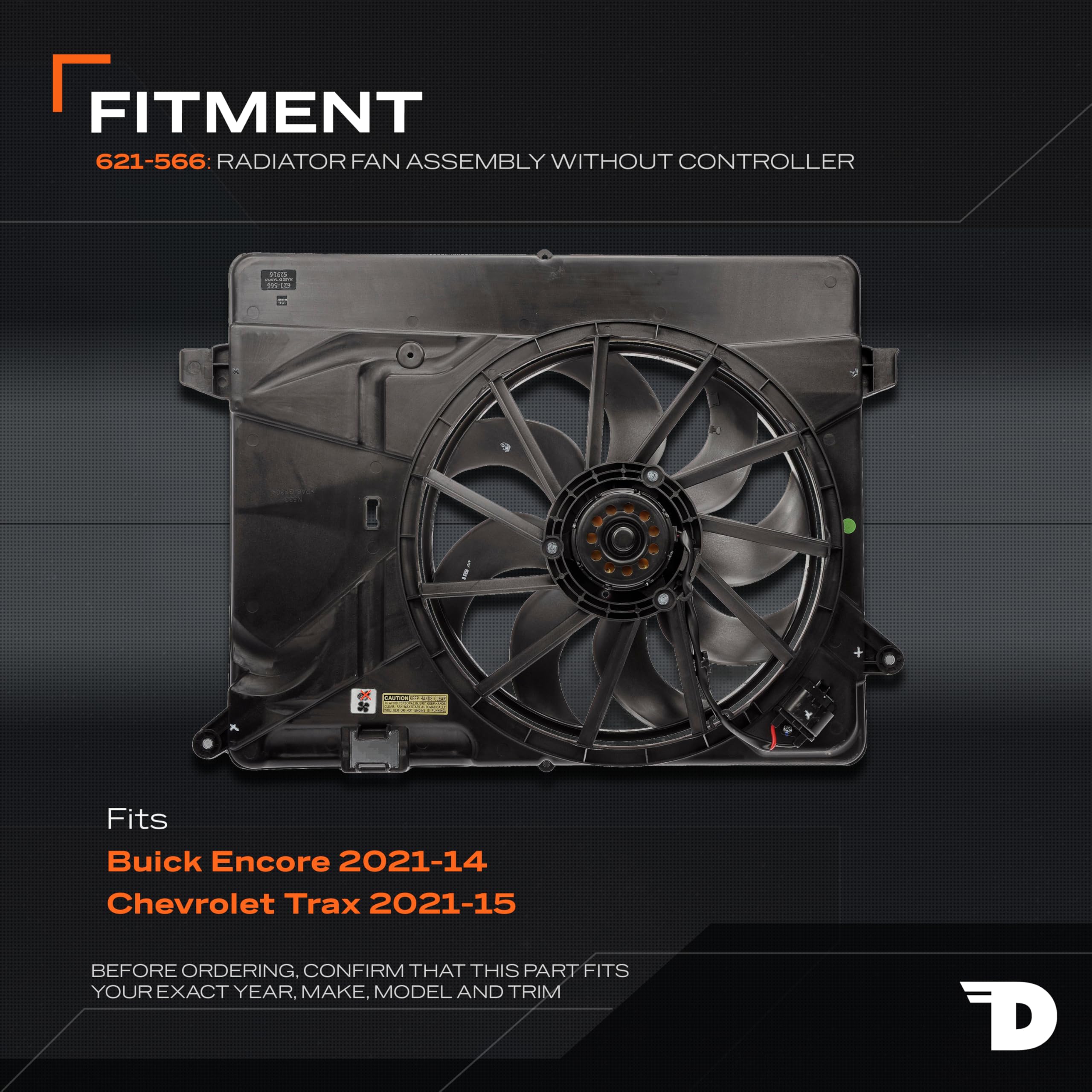 Dorman fan blade profile detail illustrating airflow efficiency and material strength