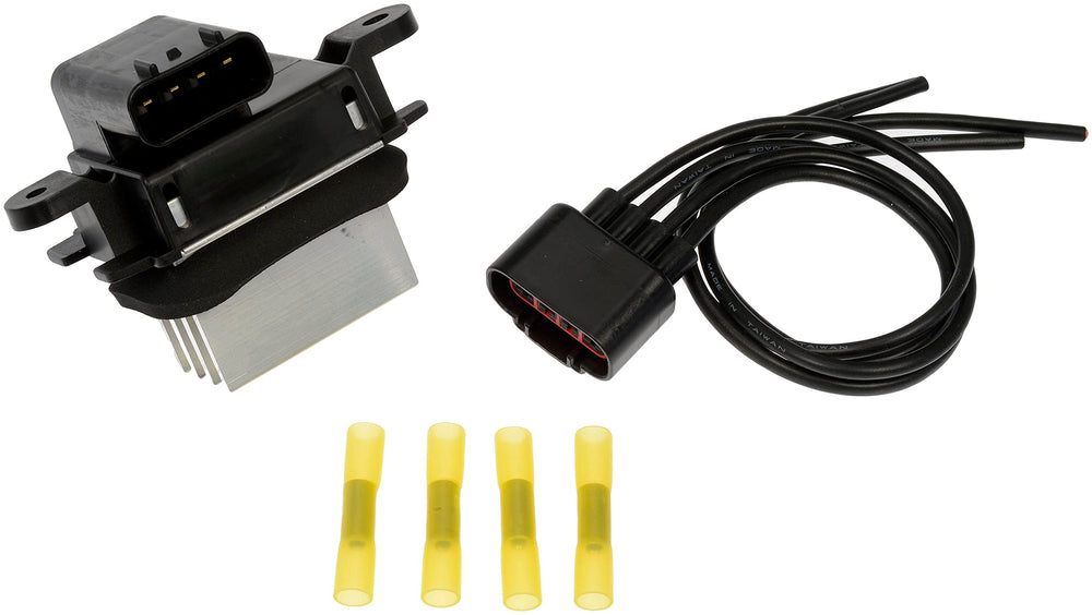 Dorman blower resistor front view showing connector and mounting, reliable replacement