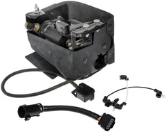 Dorman compressor front assembly showing mounting points and durable housing benefit: easy direct-fit installation
