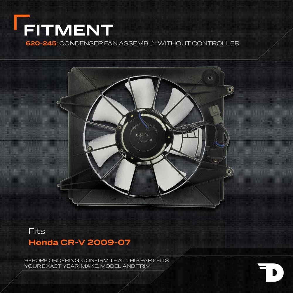 Dorman condenser fan blade detail showing balanced blades for consistent airflow and cooling