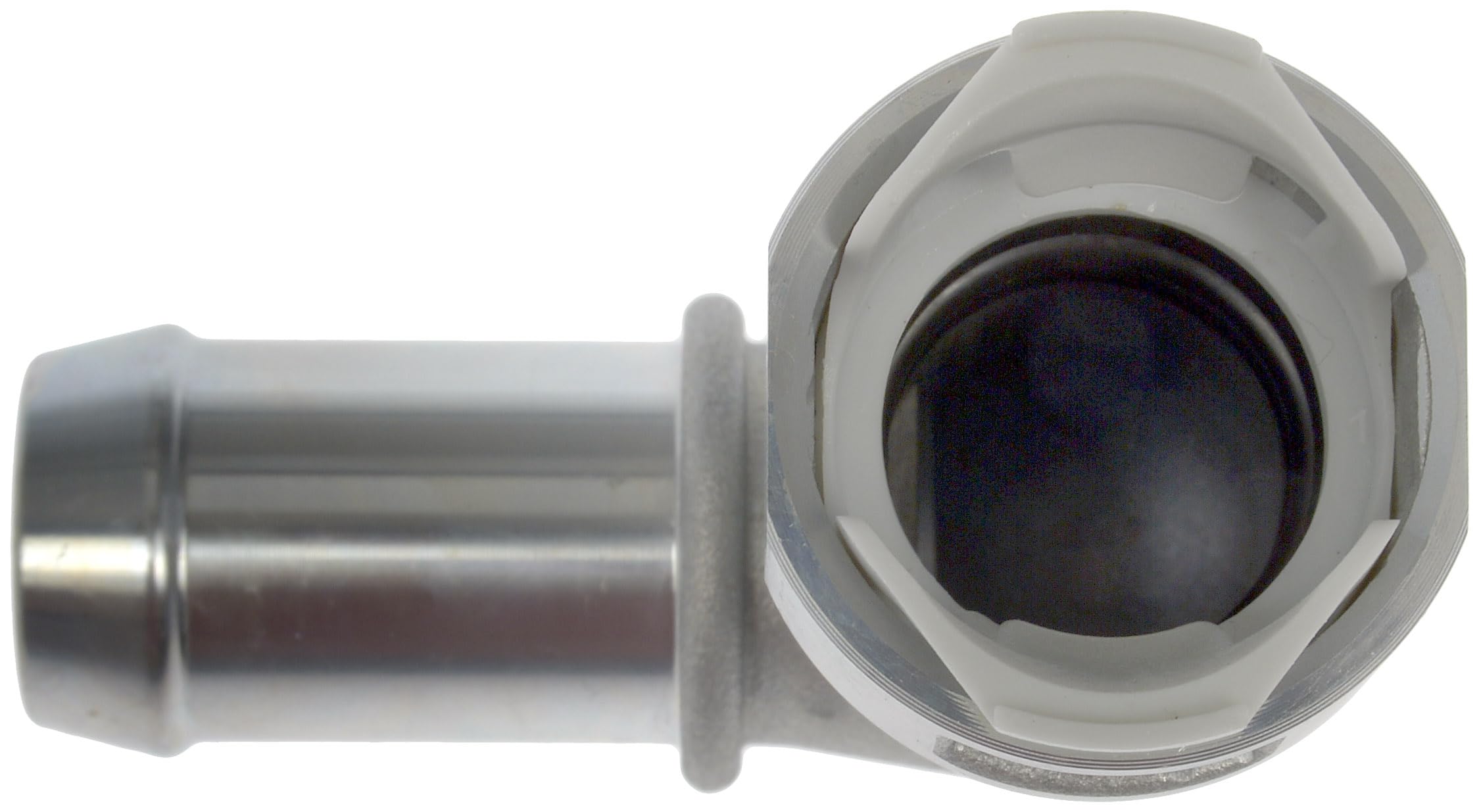Dorman connector with hose and clamp illustrating scale and easier installation