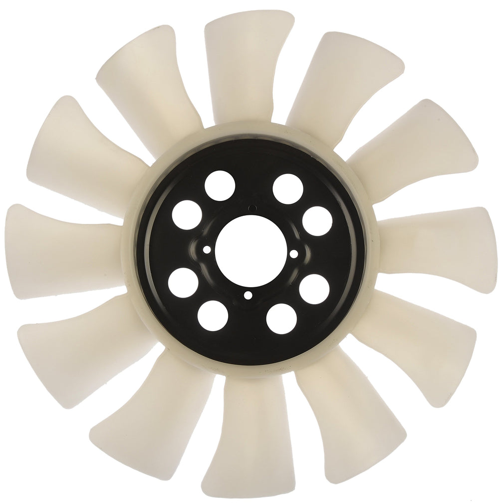 Dorman fan blade front view showing mounting hub and blade profile for accurate fit