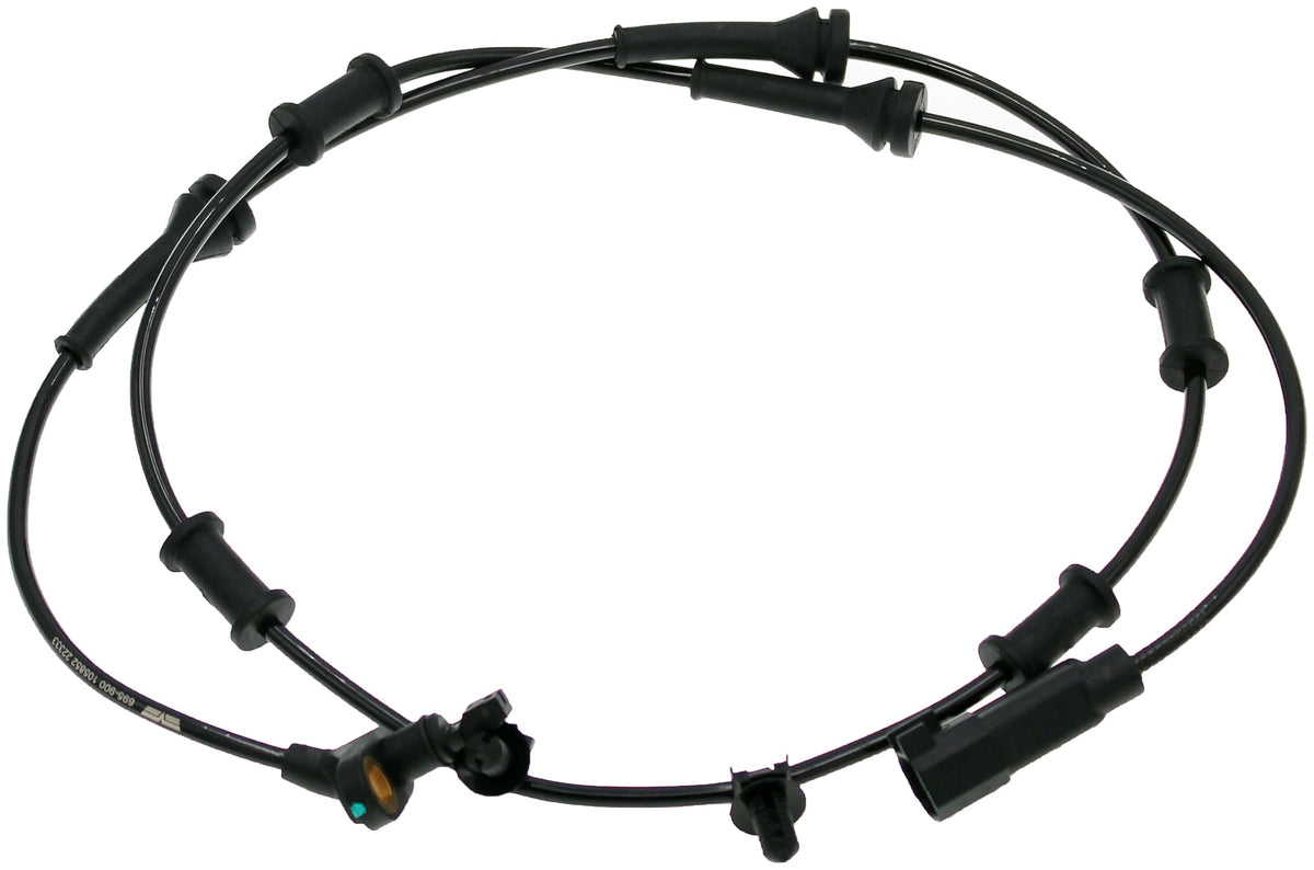 Dorman front ABS wheel speed sensor front view showing robust housing and easy fit