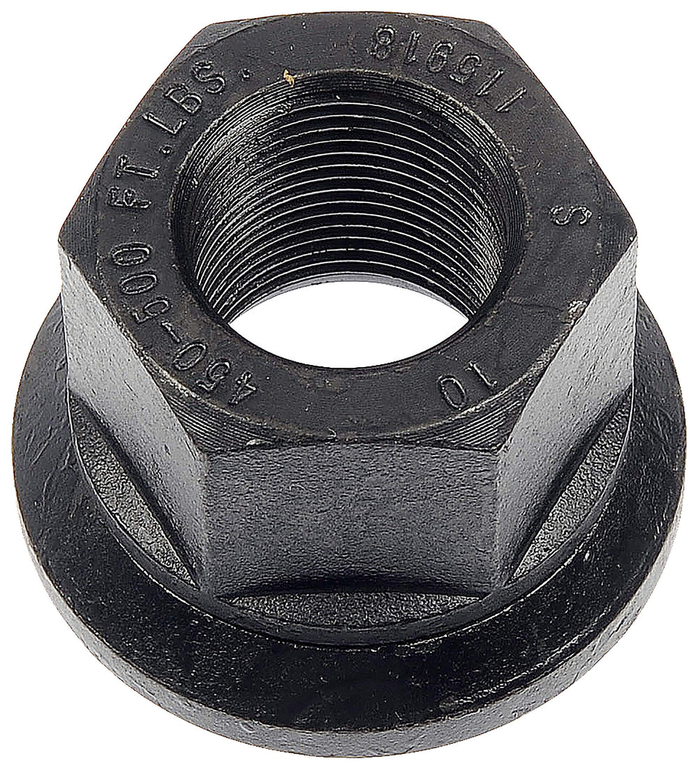 Dorman front packaging of 10 wheel nuts showing product and compact storage benefit
