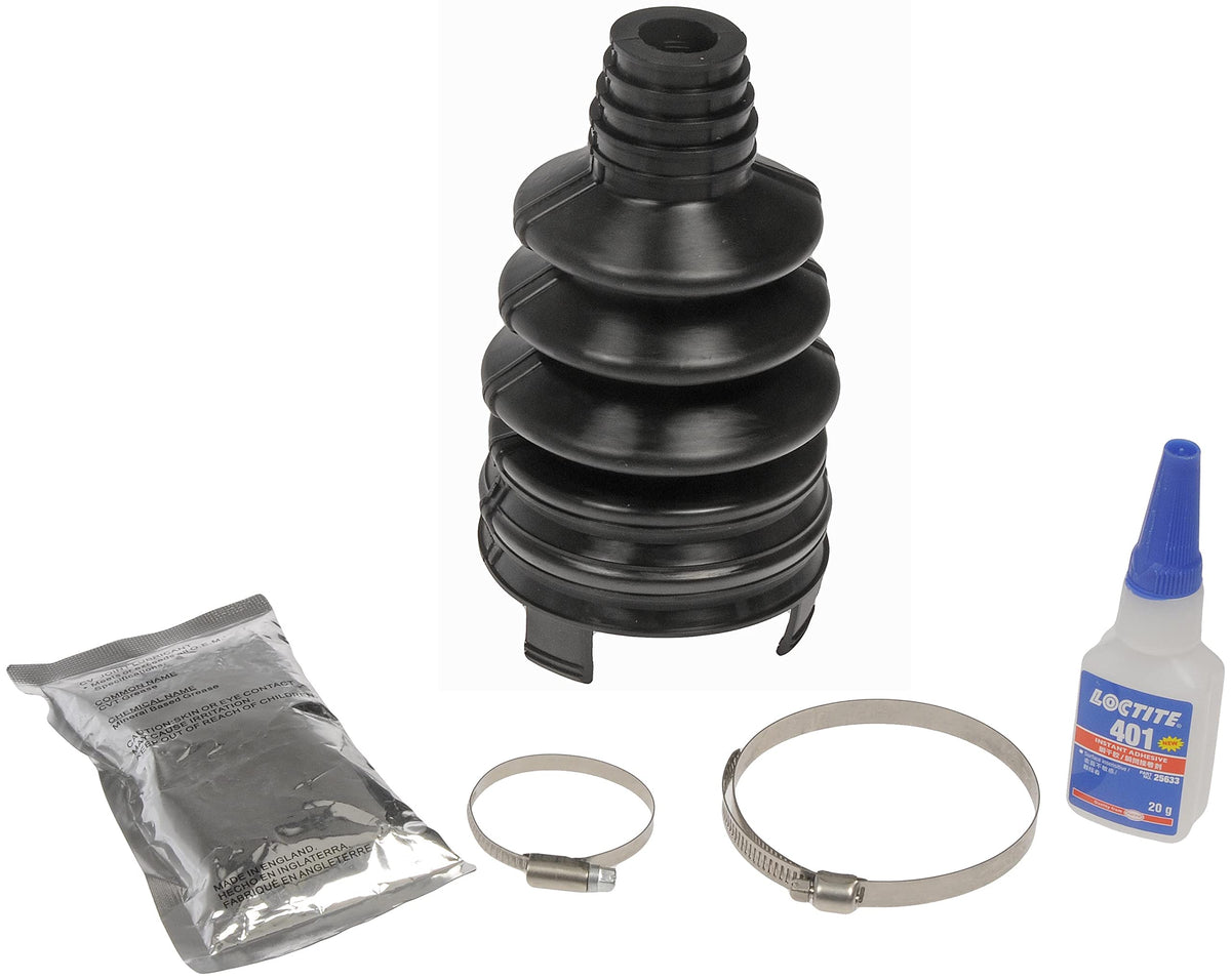 Dorman front packaging showing kit components and easy-install benefit