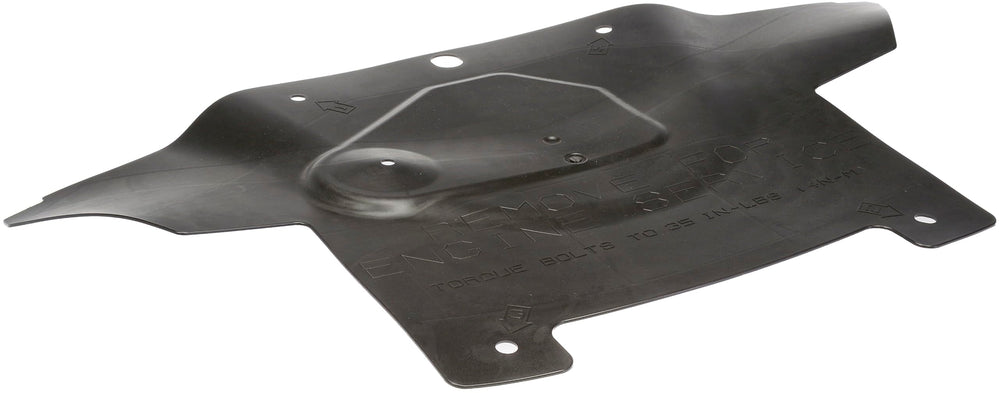 Dorman front splash guard front view showing full coverage and restored protection