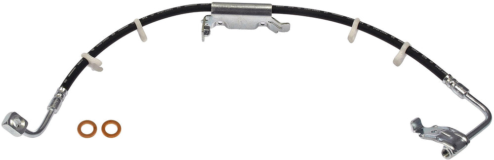 Dorman H621750 front view showing hose shape and driver-side fit benefit