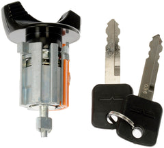 Dorman ignition lock cylinder installed in steering column demonstrating easy replacement
