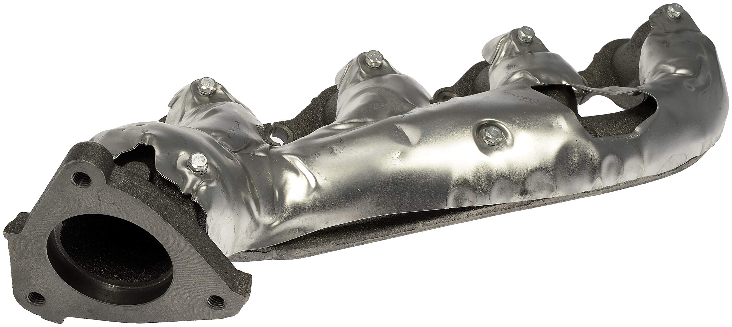 Dorman manifold installed on engine illustrating direct fit and simplified replacement