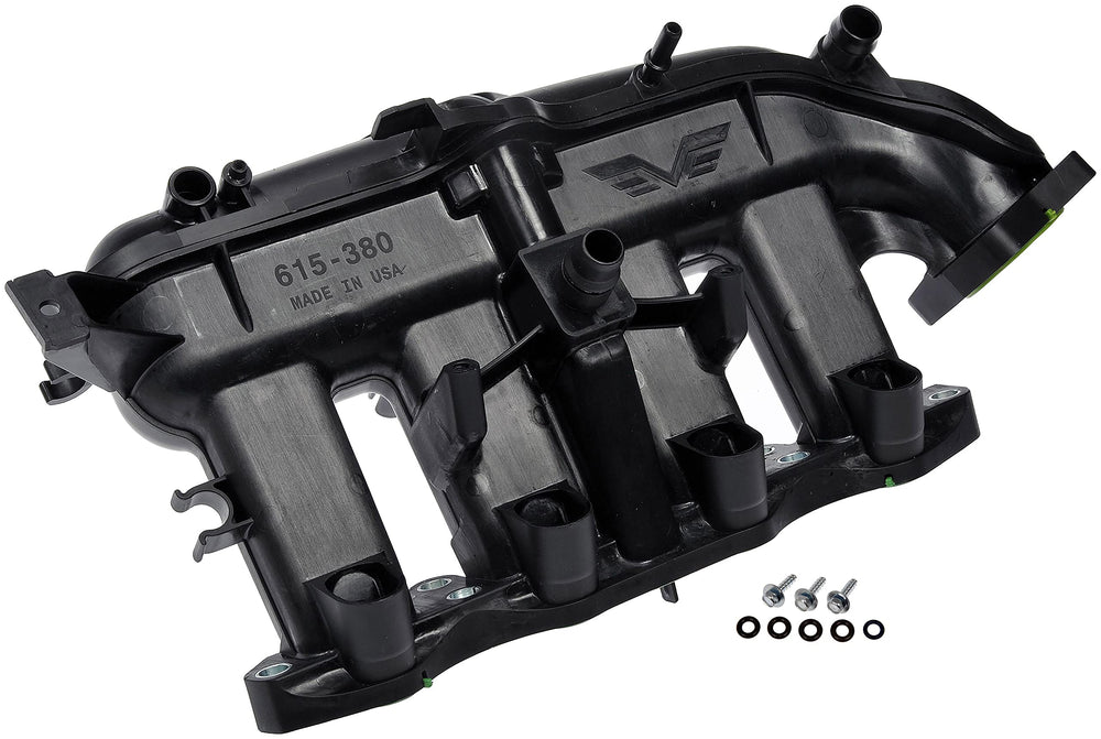 Dorman manifold installed in engine bay demonstrating direct-fit replacement benefit