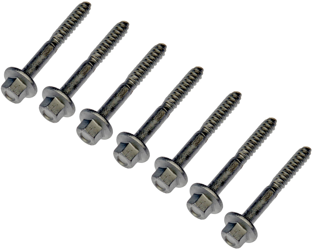 Dorman intake manifold screw front view showing head shape and fit benefit