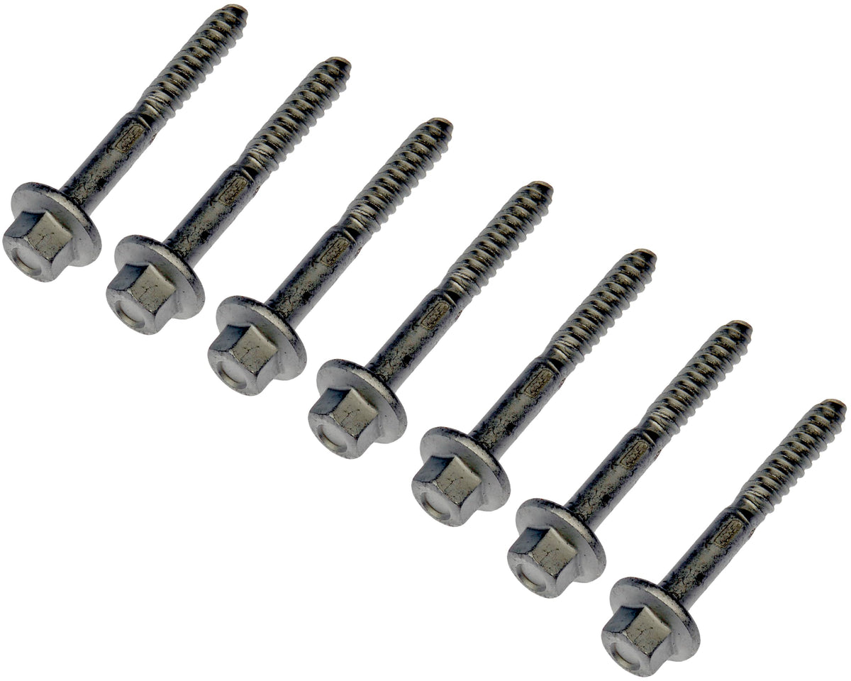 Dorman intake manifold screw front view showing head shape and fit benefit