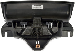 Dorman latch beside ruler showing scale and easy-fit benefit