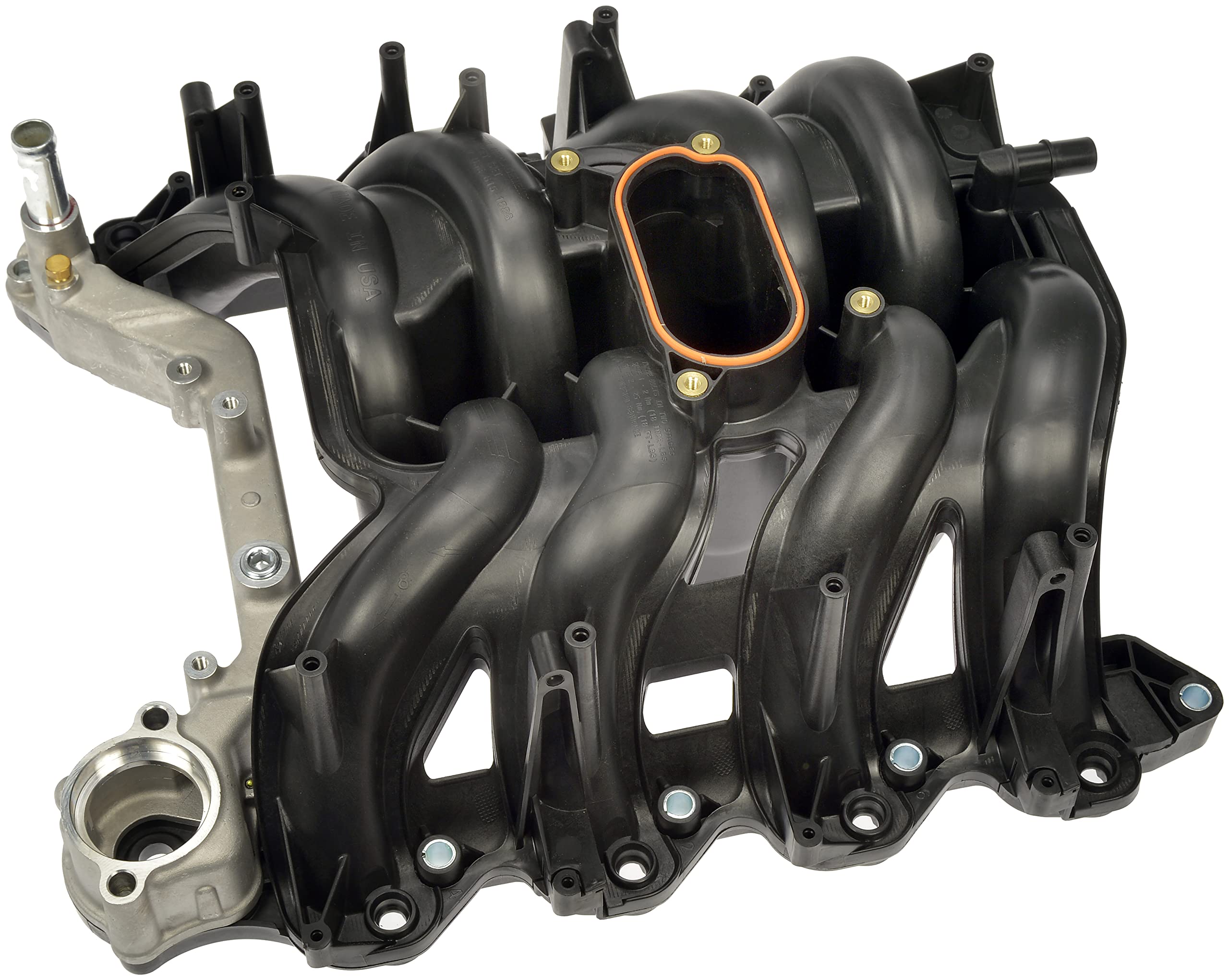 Dorman manifold installed in engine bay showing direct-fit replacement benefit