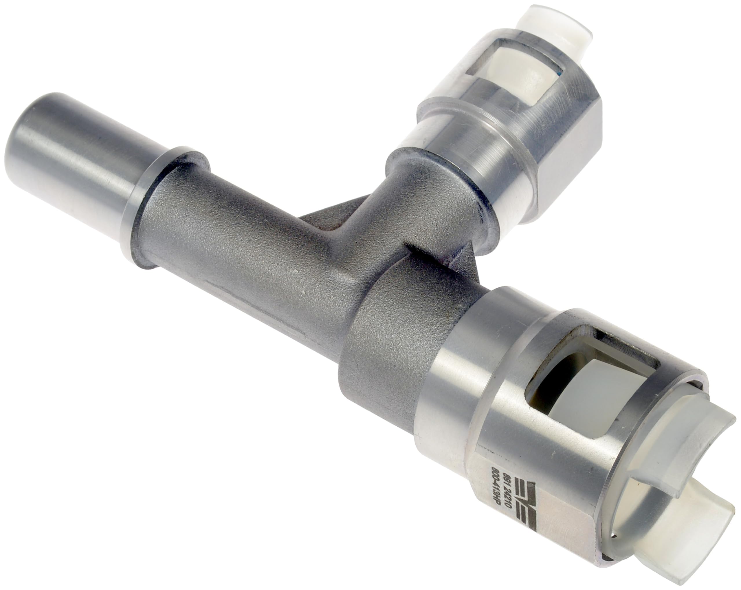 Dorman metal heater hose connector front view showing durable construction and reliable fit