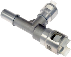 Dorman metal heater hose connector front view showing durable construction and reliable fit