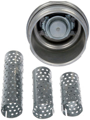Dorman oil filter cap installed on engine demonstrating correct fit and leak prevention