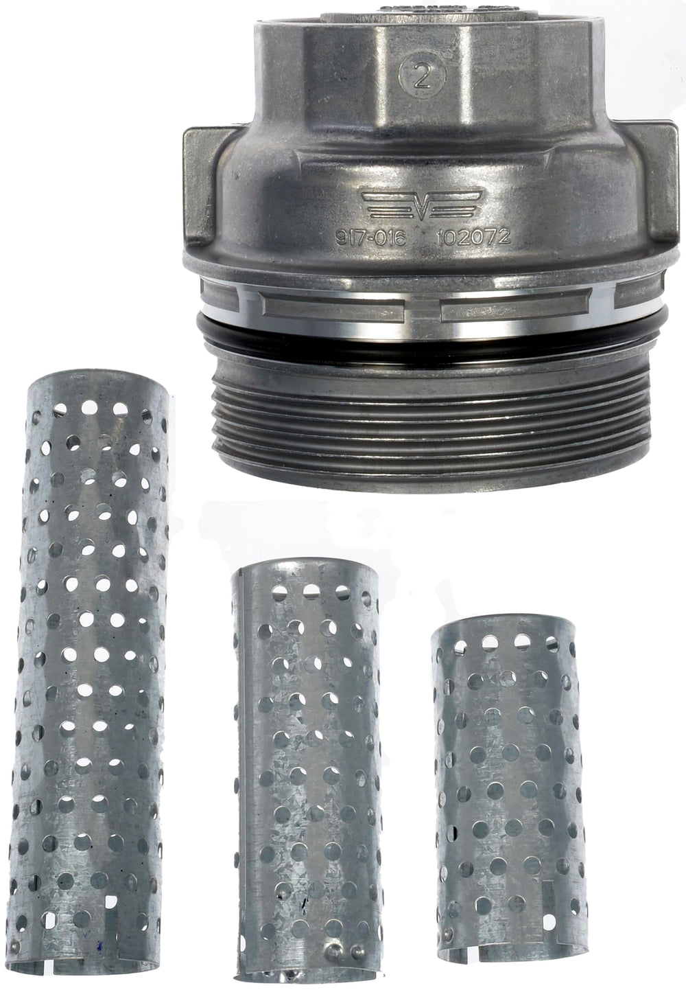 Dorman cap close-up of threads and gasket for reliable seal benefit