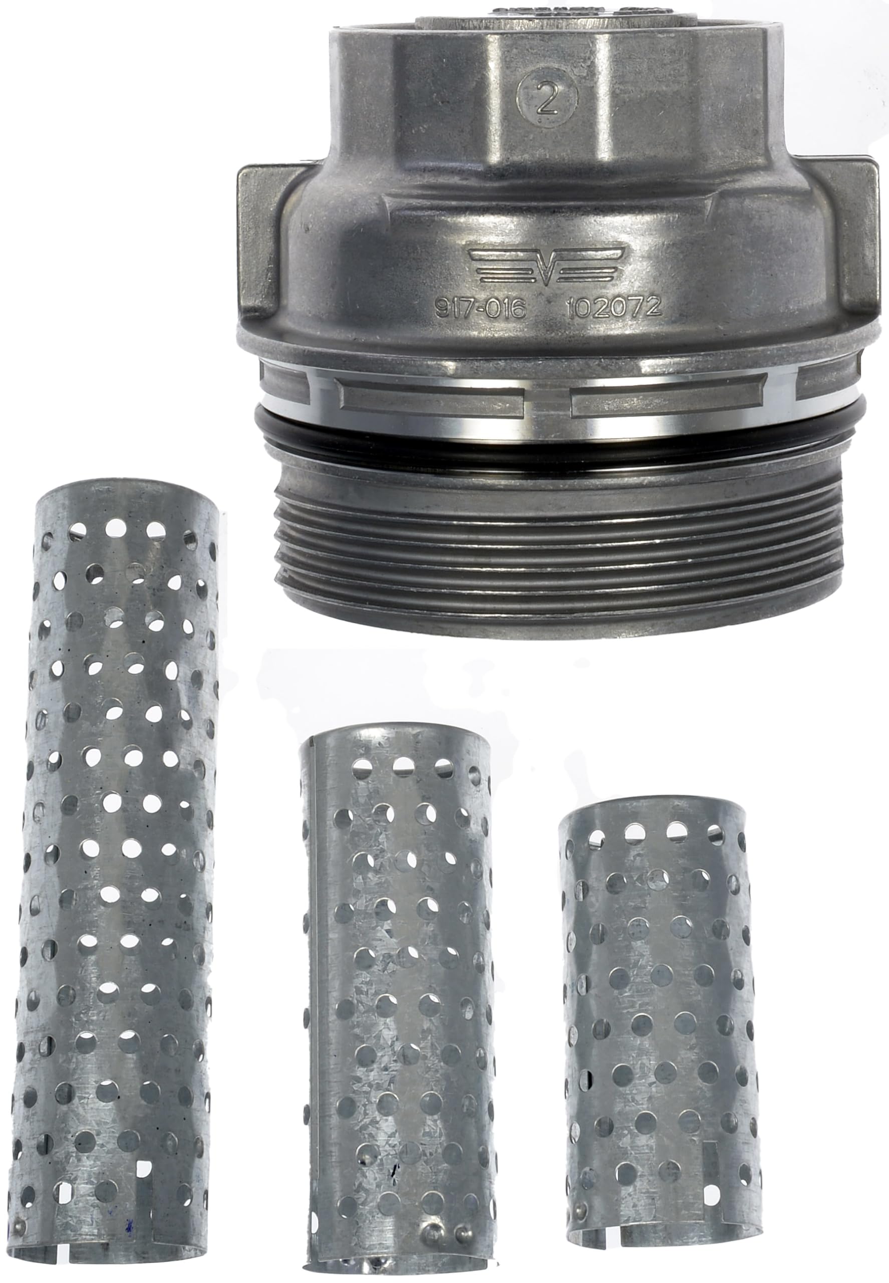 Dorman oil filter cap threading close-up highlighting precise threads and seal reliability