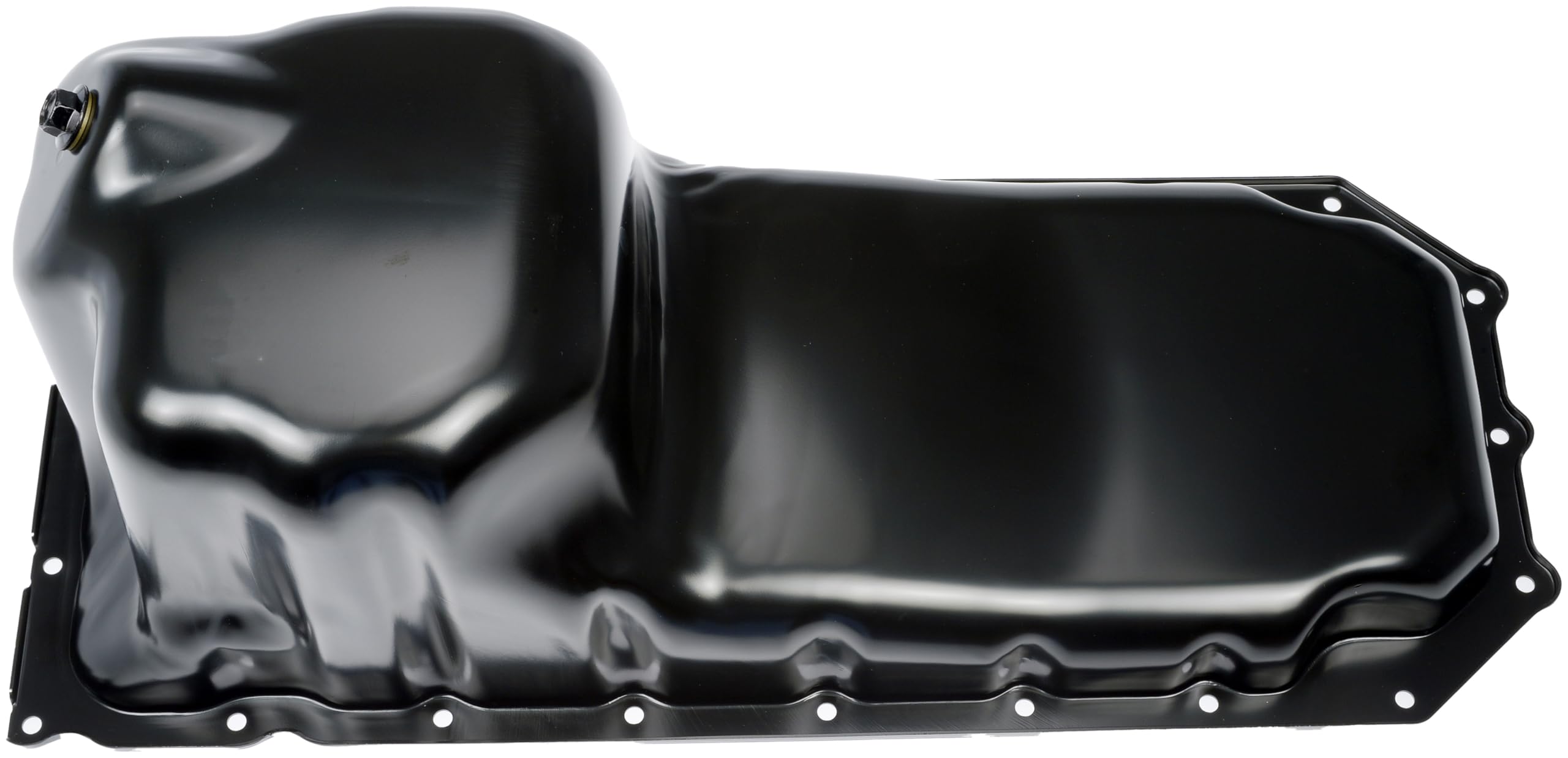 Dorman oil pan installed on Ram truck illustrating restored oil containment