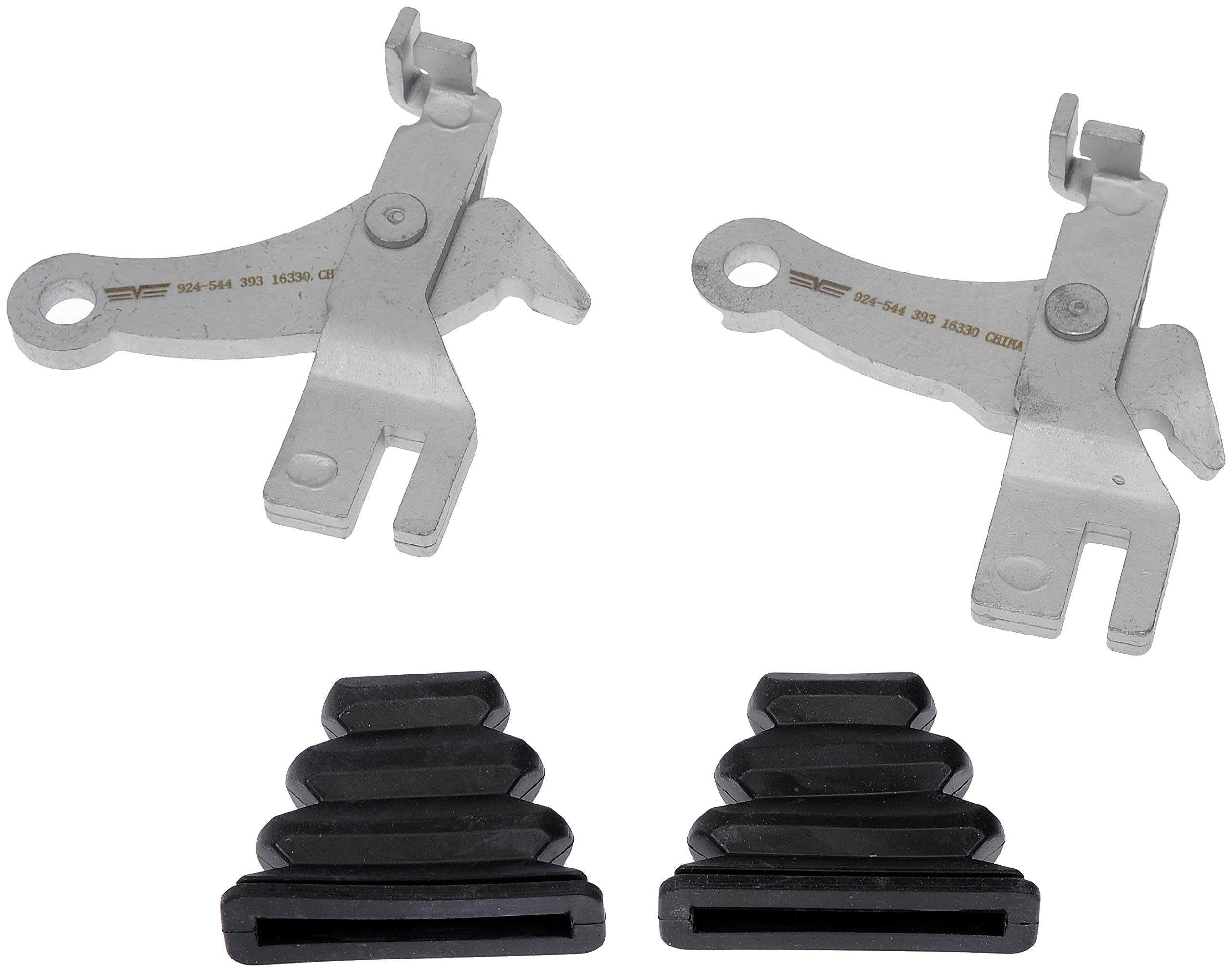 Dorman parking brake lever kit front view showing coated metal for corrosion protection and reliable fit