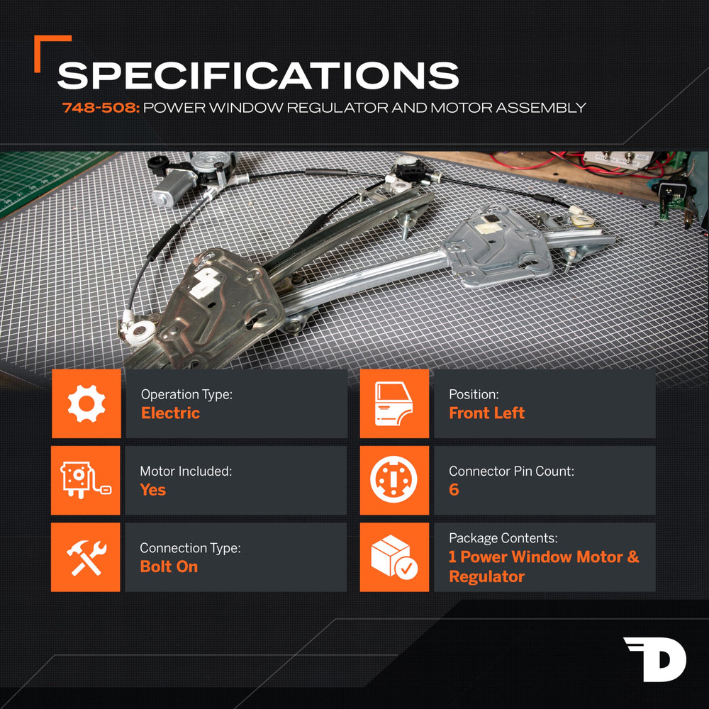 Dorman close-up of regulator motor cable guides highlighting reduced cable binding