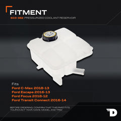 Dorman reservoir mounting points detail ensuring exact-fit installation