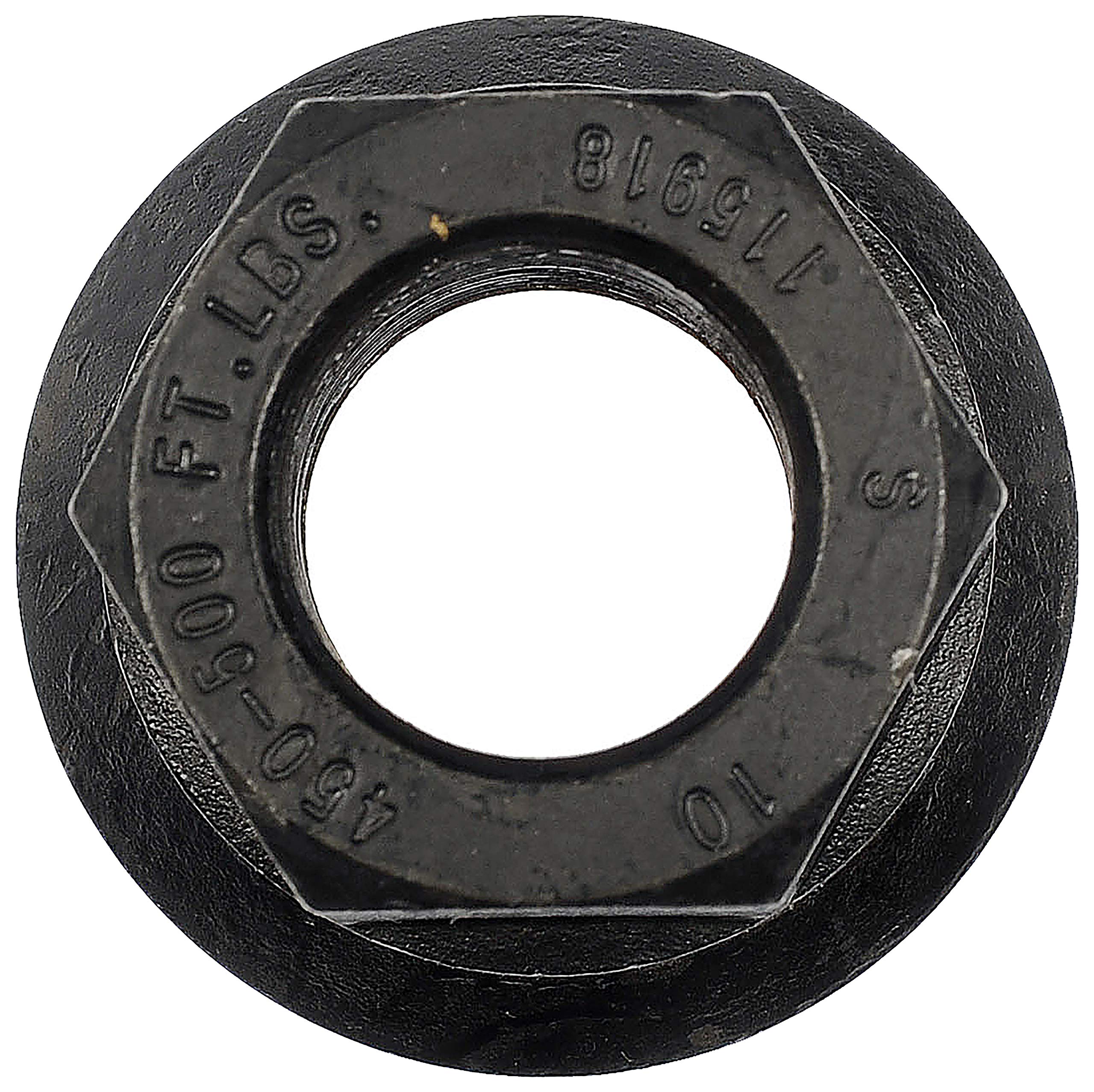 Dorman lug nut beside ruler showing 30.48 mm length for fit confirmation