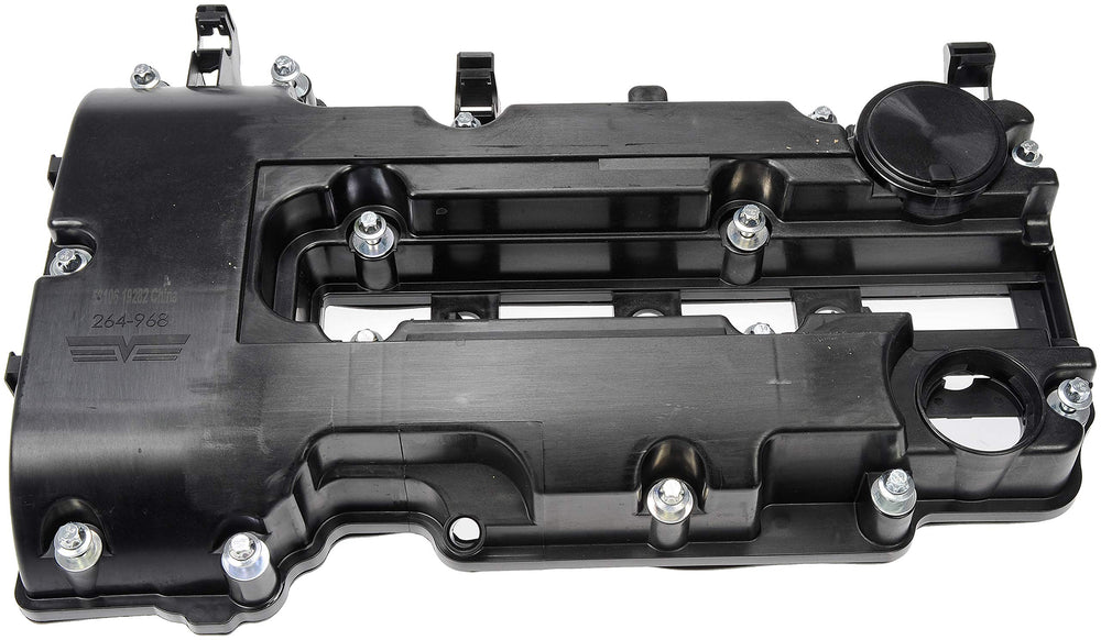 Dorman valve cover installed on engine showing restored PCV function