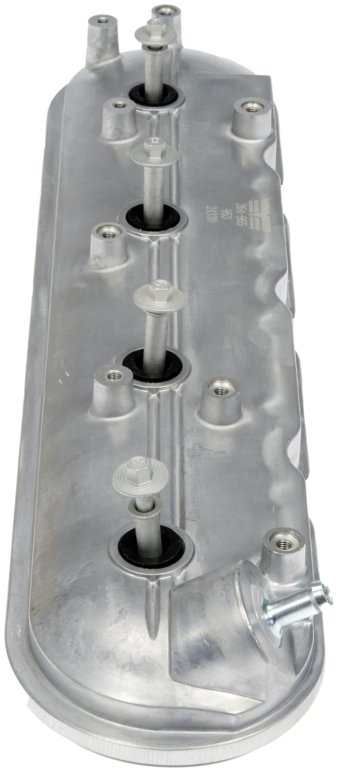 Dorman valve cover installed in engine bay demonstrating proper fit
