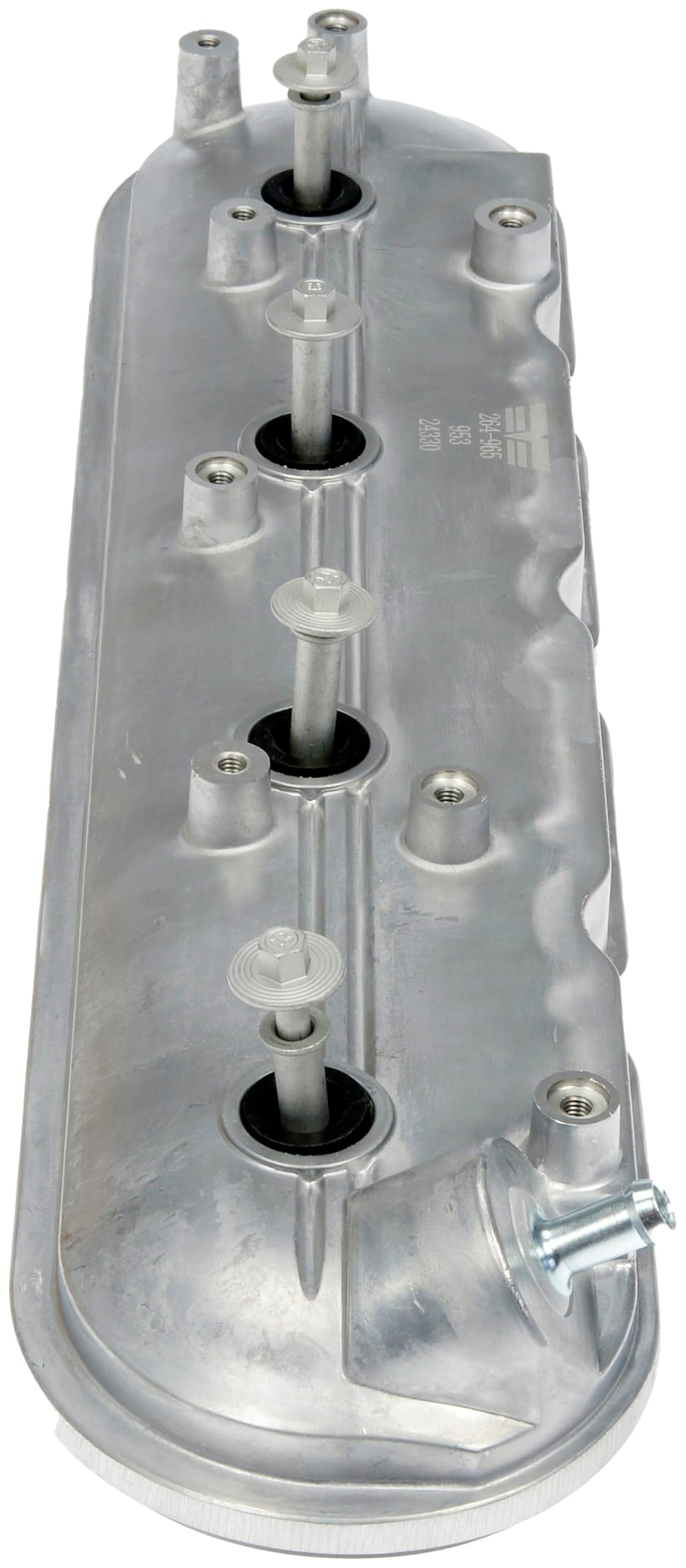 Dorman valve cover installed in engine bay demonstrating proper fit
