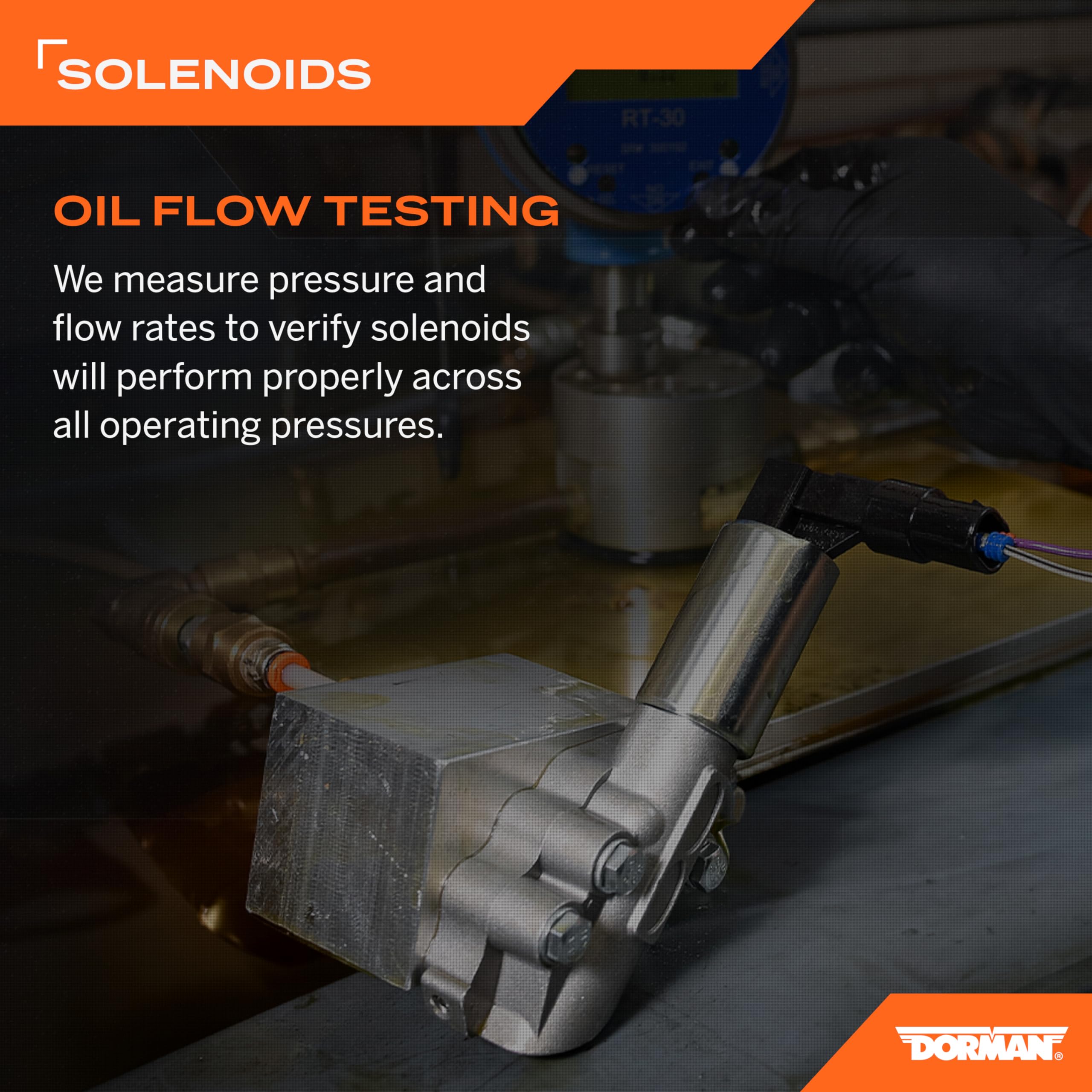 Dorman VVT solenoid oil port detail illustrating precise flow control