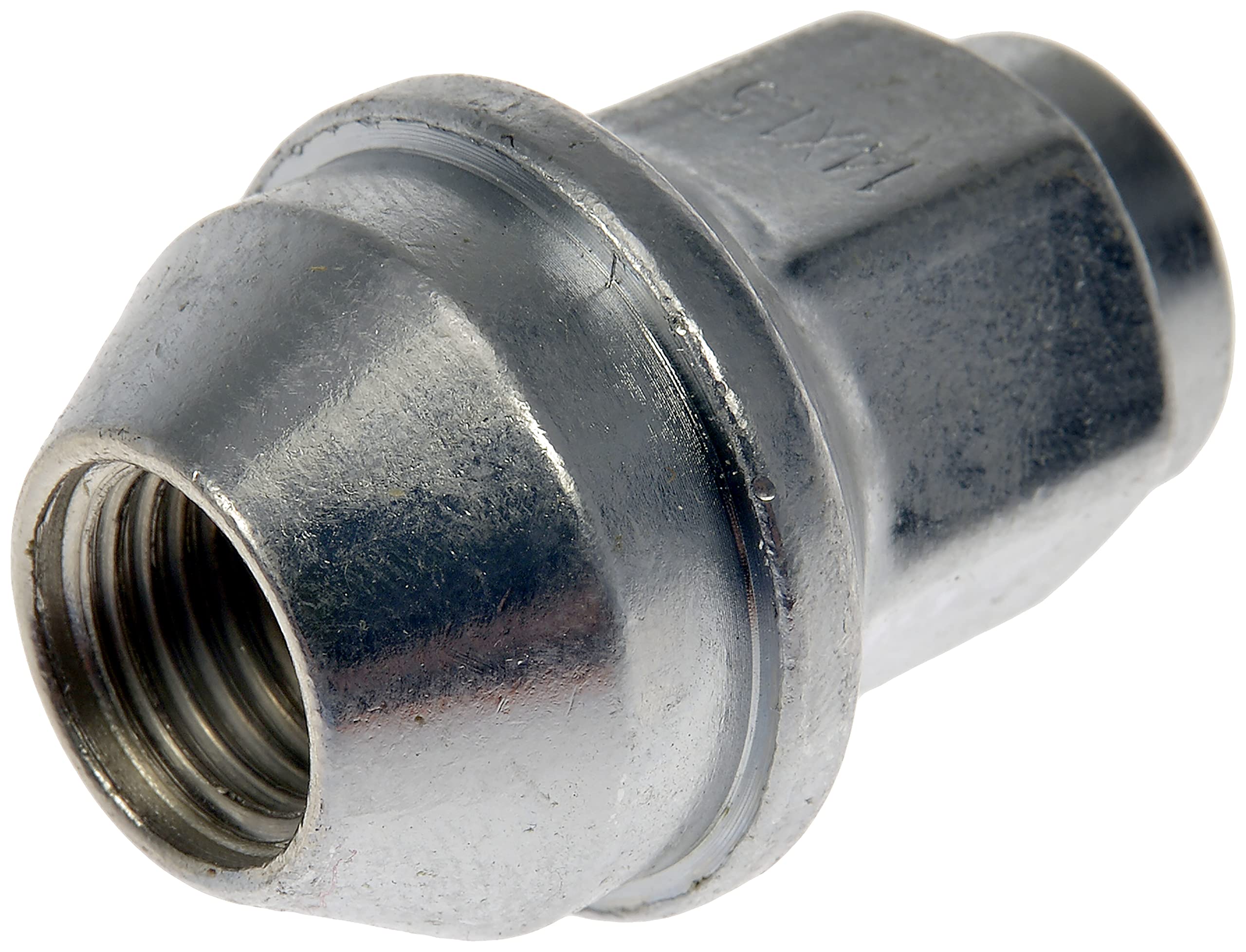 Dorman wheel nut beside corroded OEM nut showing improved corrosion resistance
