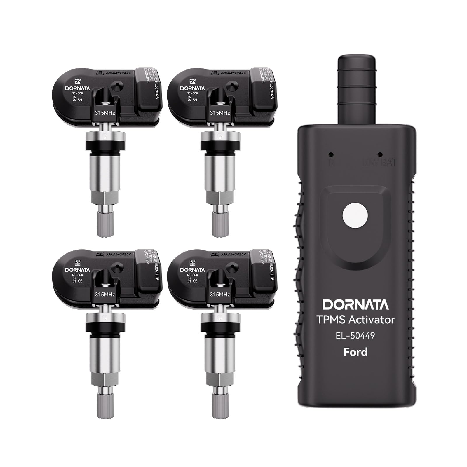 DORNATA front packaging showing complete TPMS kit and included tool for fast DIY