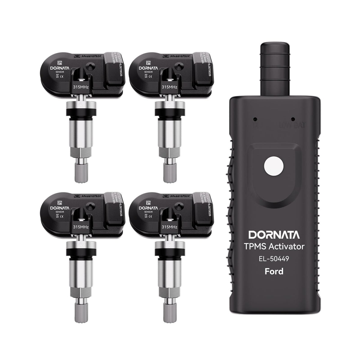 DORNATA front packaging showing complete TPMS kit and included tool for fast DIY
