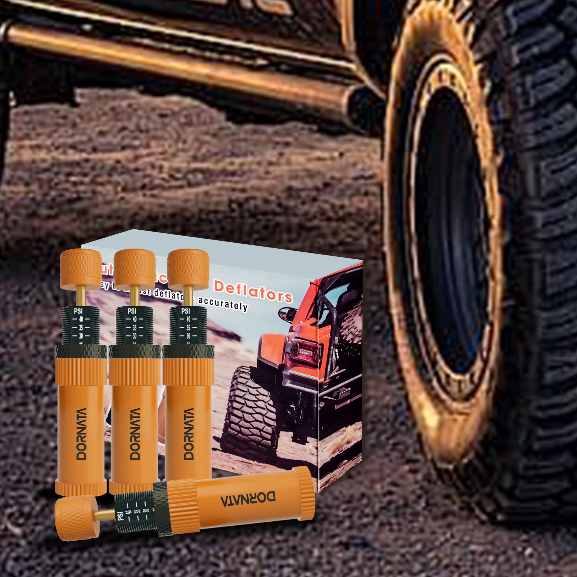 DORNATA mounted on offroad truck wheel improving traction control