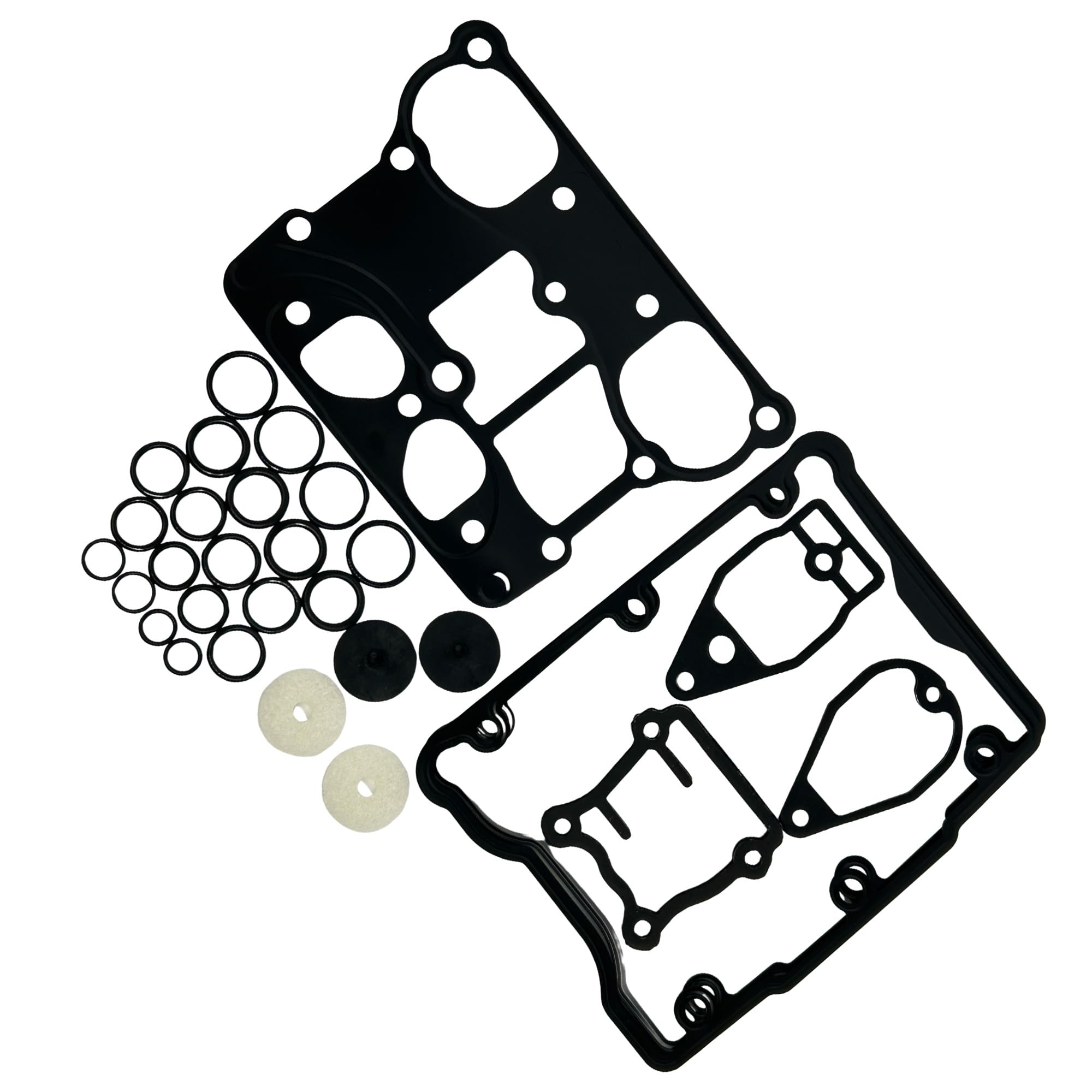 Dosens C9588 gaskets laid out to show included seals and washers