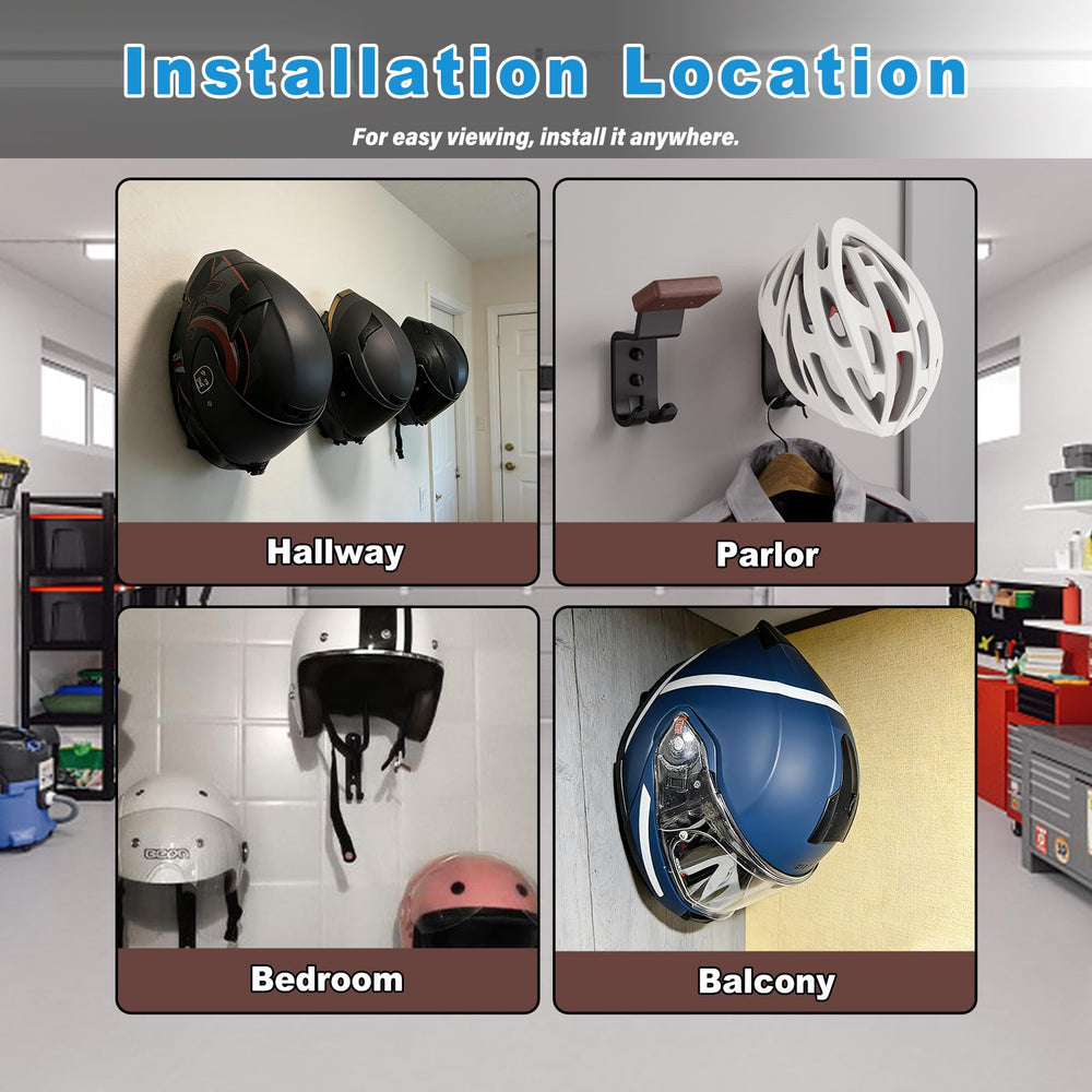 DOTANLEXO rack next to helmet and backpack showing compact space savings
