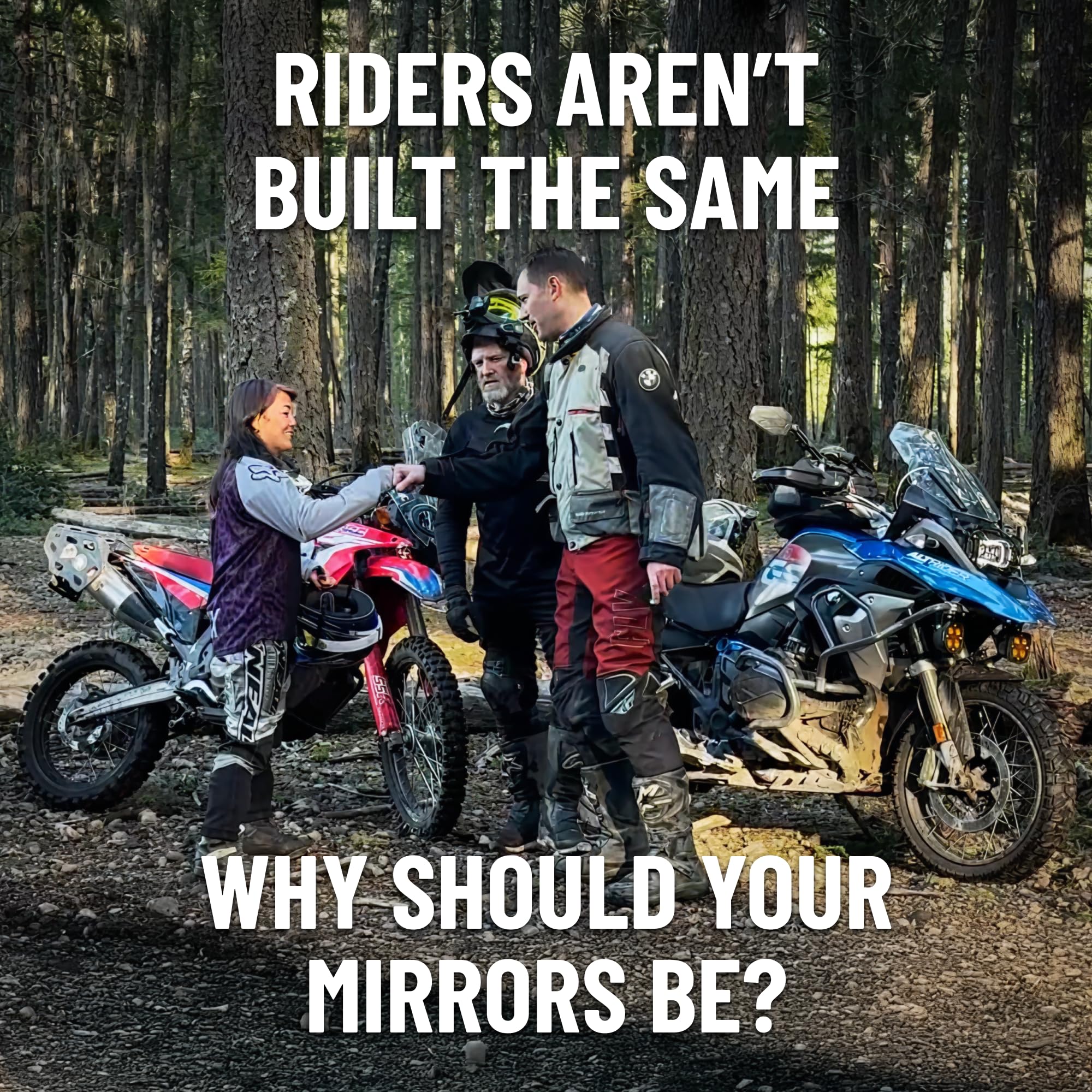 Doubletake Mirror folded against handguard, protection from impacts