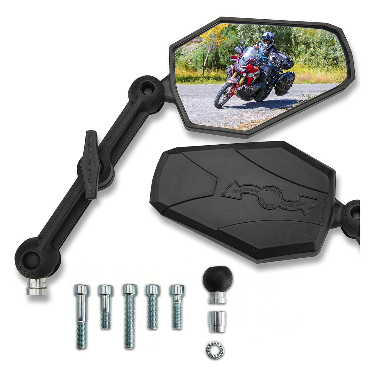 Doubletake Mirror front packaging showing kit and branding, easy purchase benefit