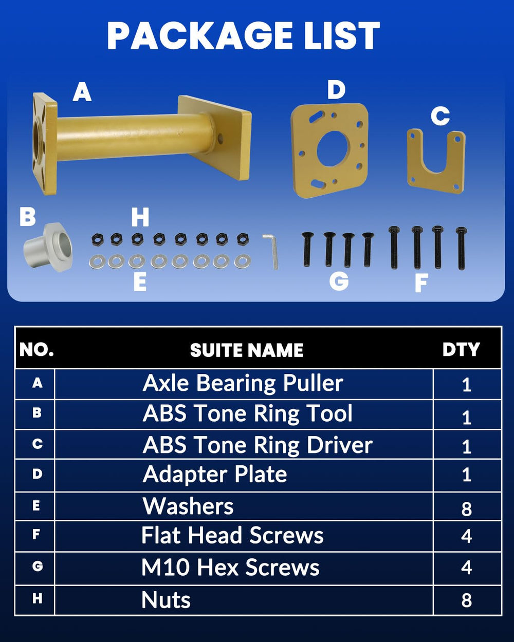 DPTOOL detailed shot of 40mm bearing driver showing secure installation