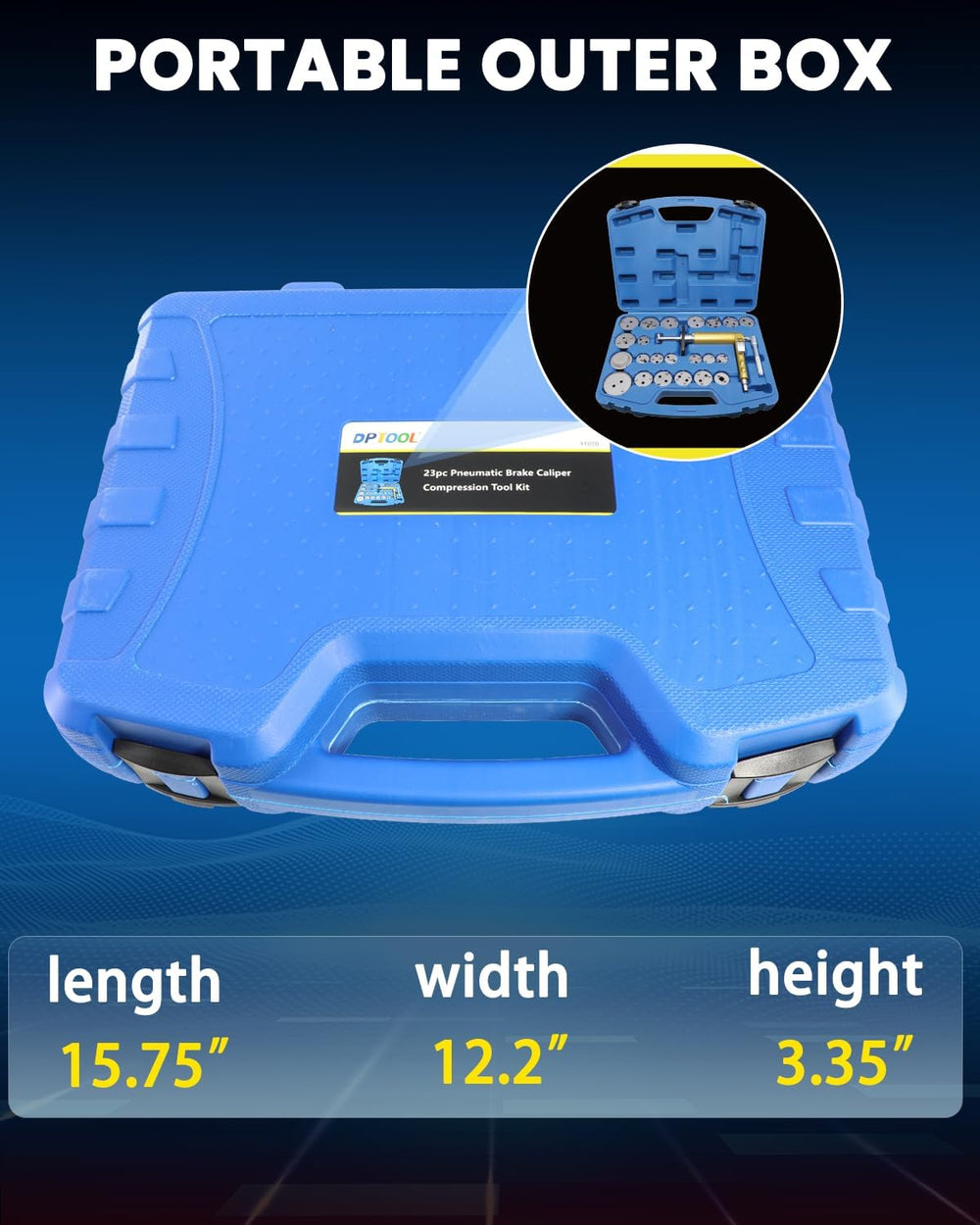 DPTOOL adapter engagement on piston showing secure fit and accurate alignment