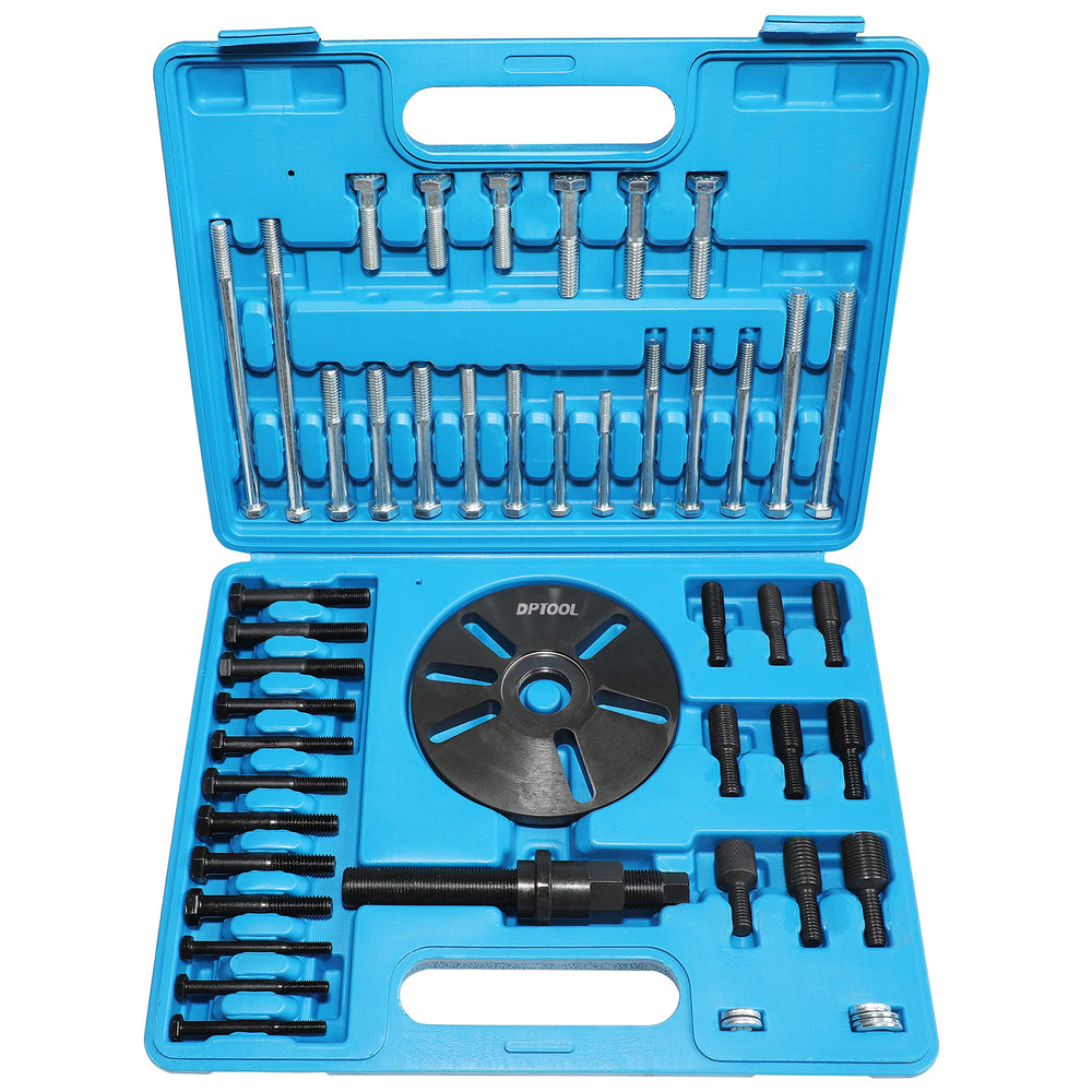 DPTOOL kit front packaging showing complete puller set and benefit of ready availability