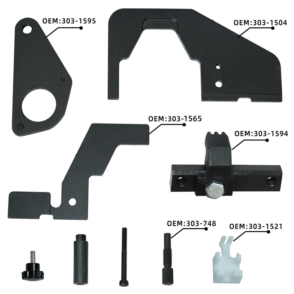 DPTOOL camshaft alignment plate close-up showing precise fit and OEM-equivalent accuracy